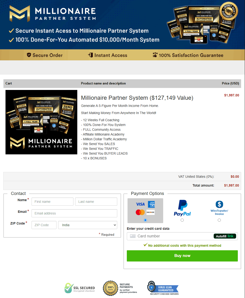  Millionaire Partner System Buy Now